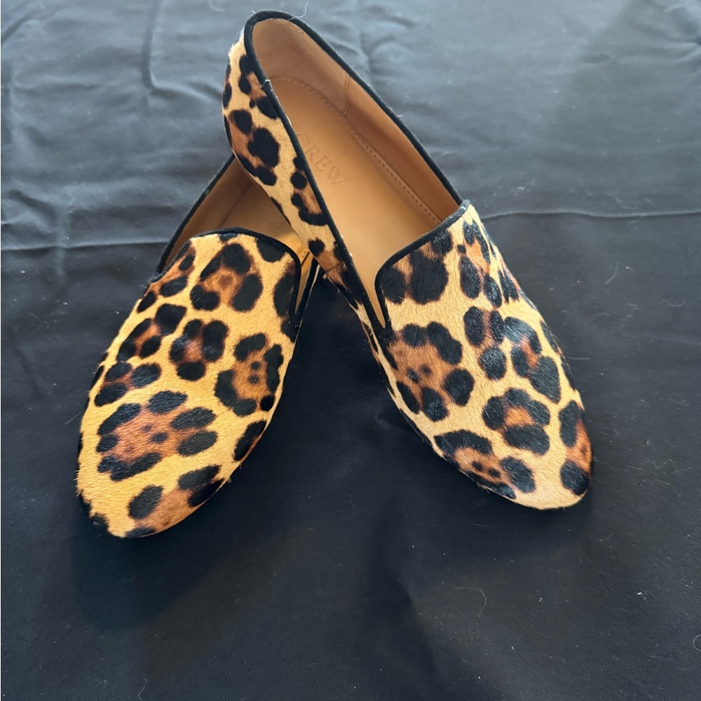 J. Crew Collection Darby Leopard Calf Hair Loafers, Women’s Size 6